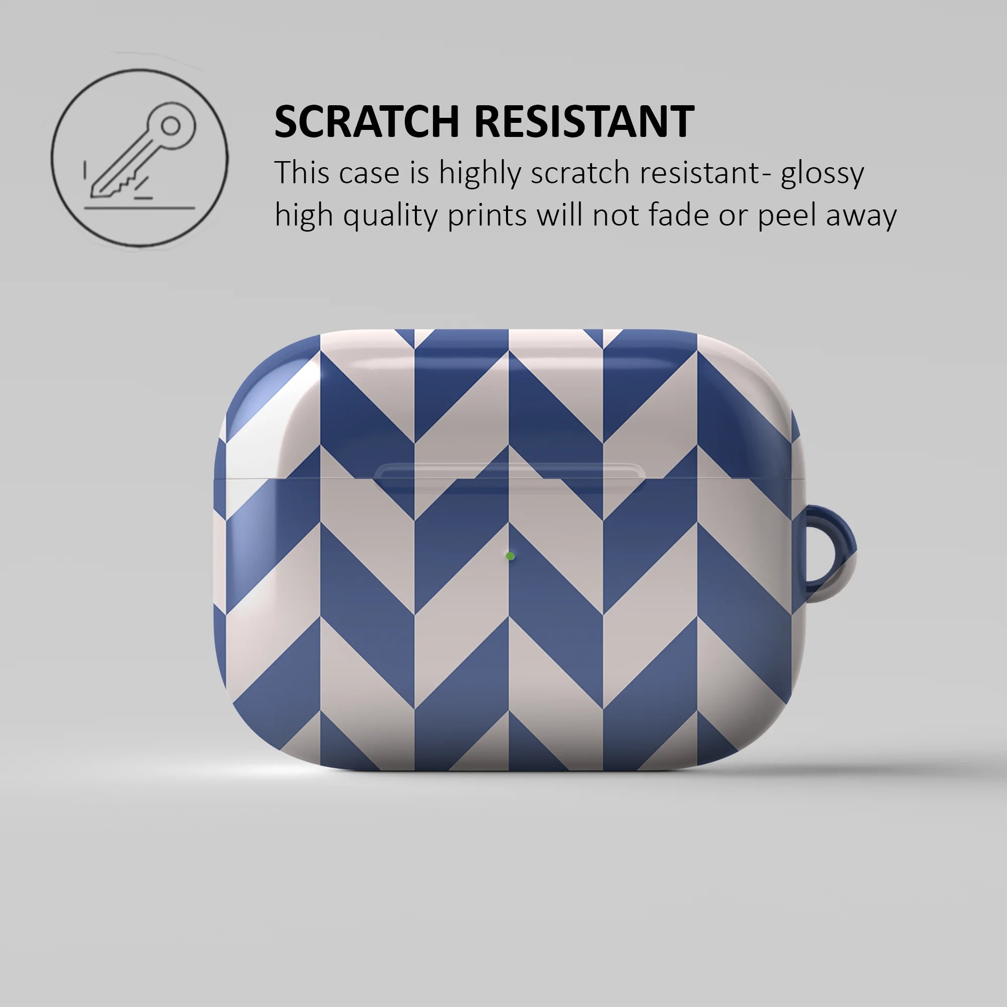 BLUE CHEVRON CHECKERS - AIRPOD CASE