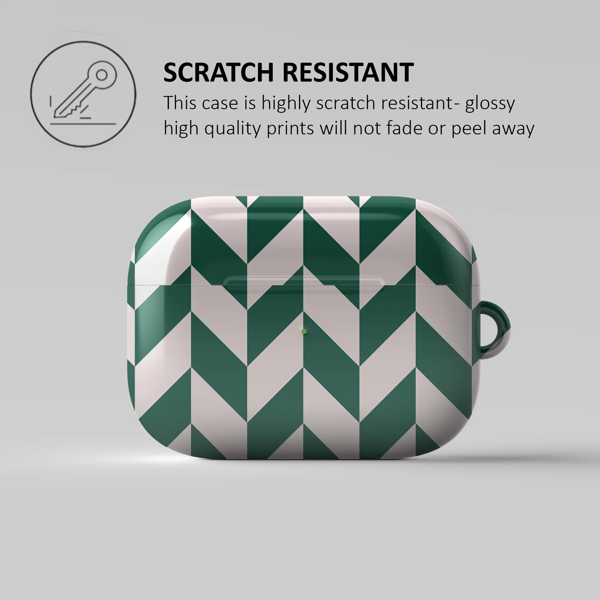 GREEN CHEVRON CHECKERS - AIRPOD CASE