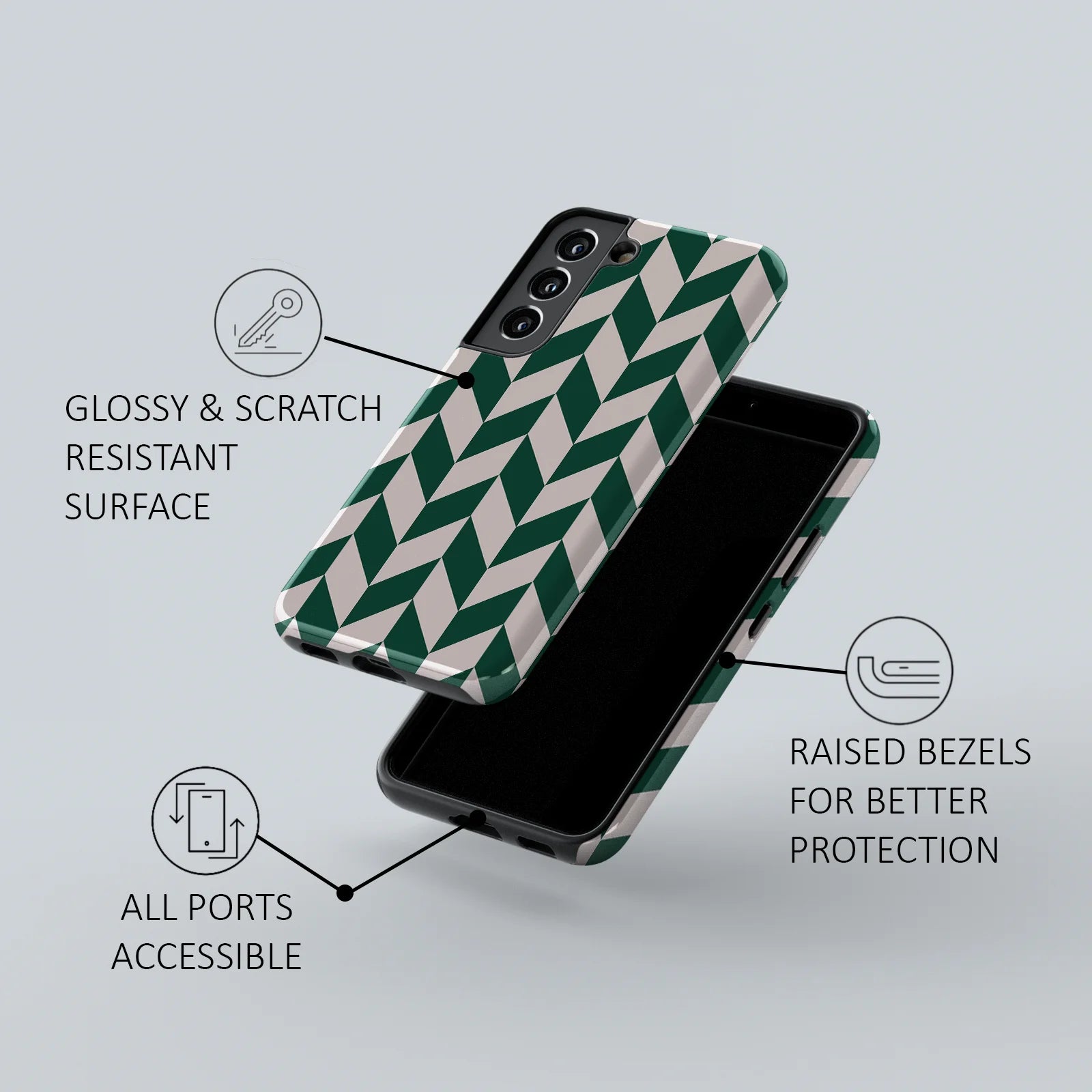 GREEN CHEVRON CHECKERS