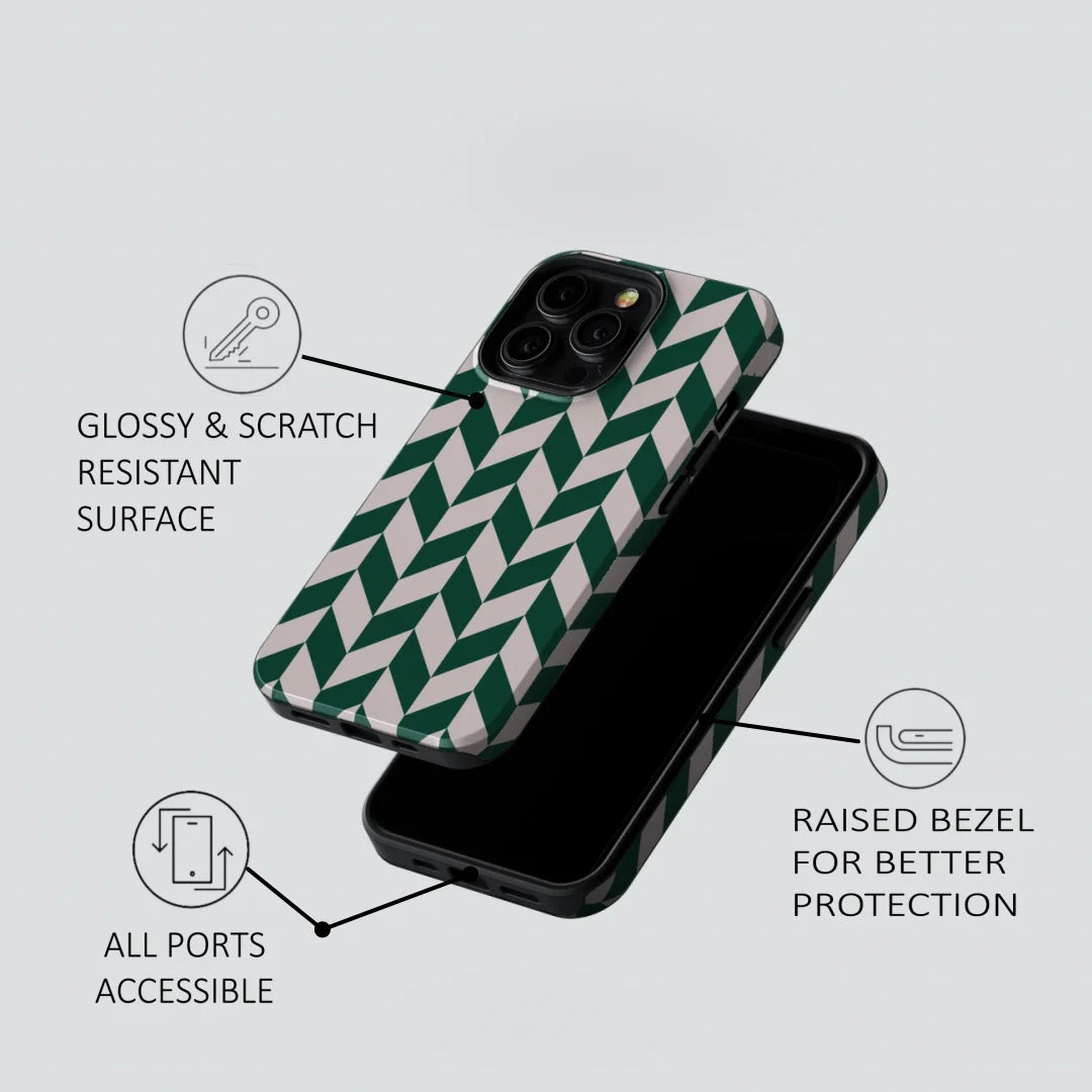 GREEN CHEVRON CHECKERS