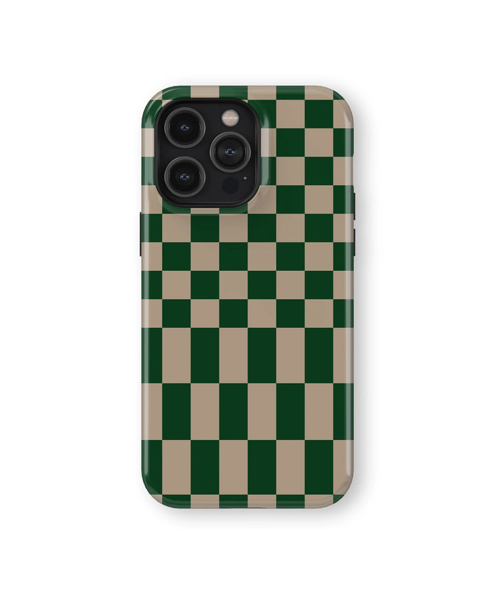 BEIGE AND GREEN CHECKERS