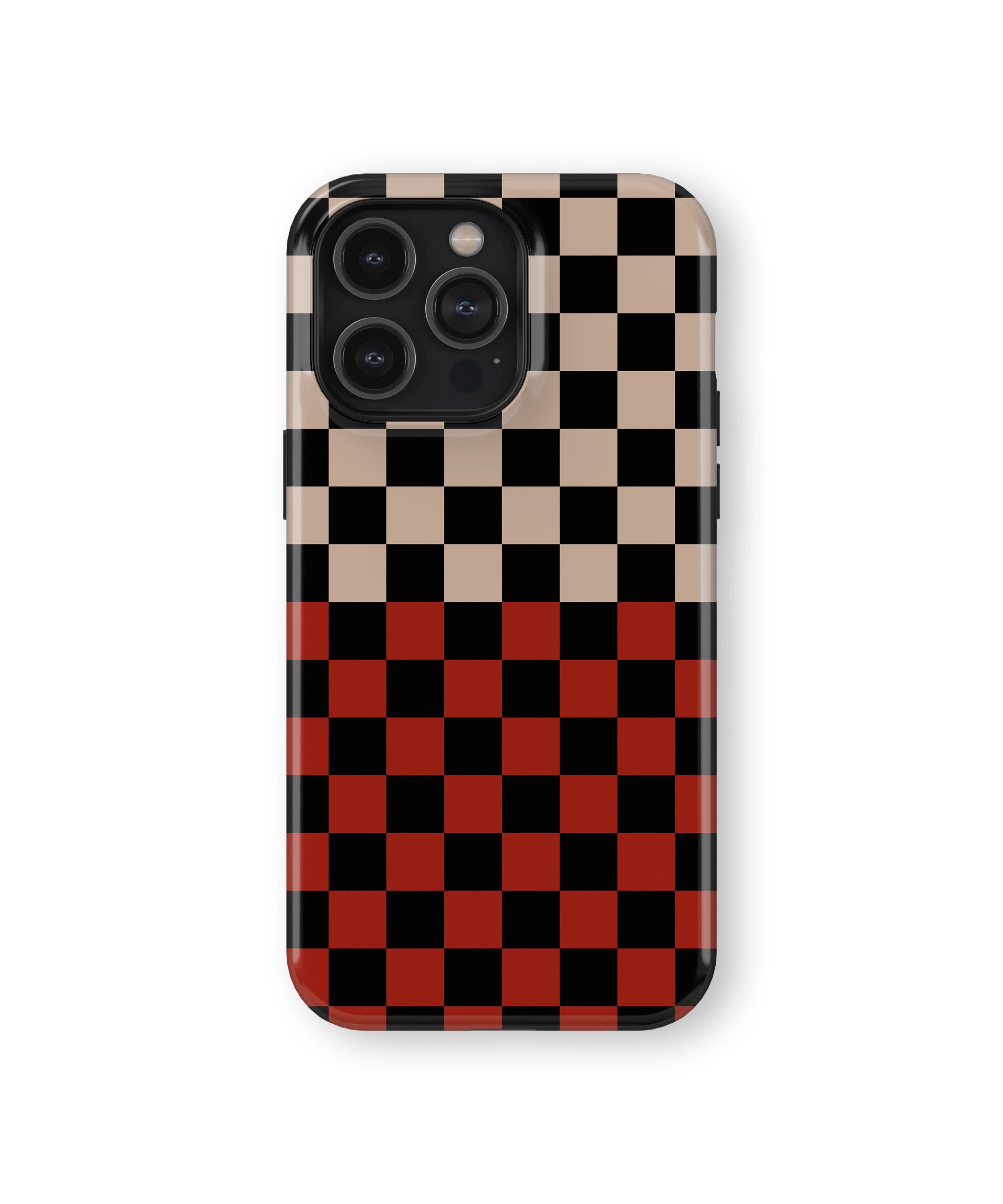 BEIGE AND RED CHECKERS