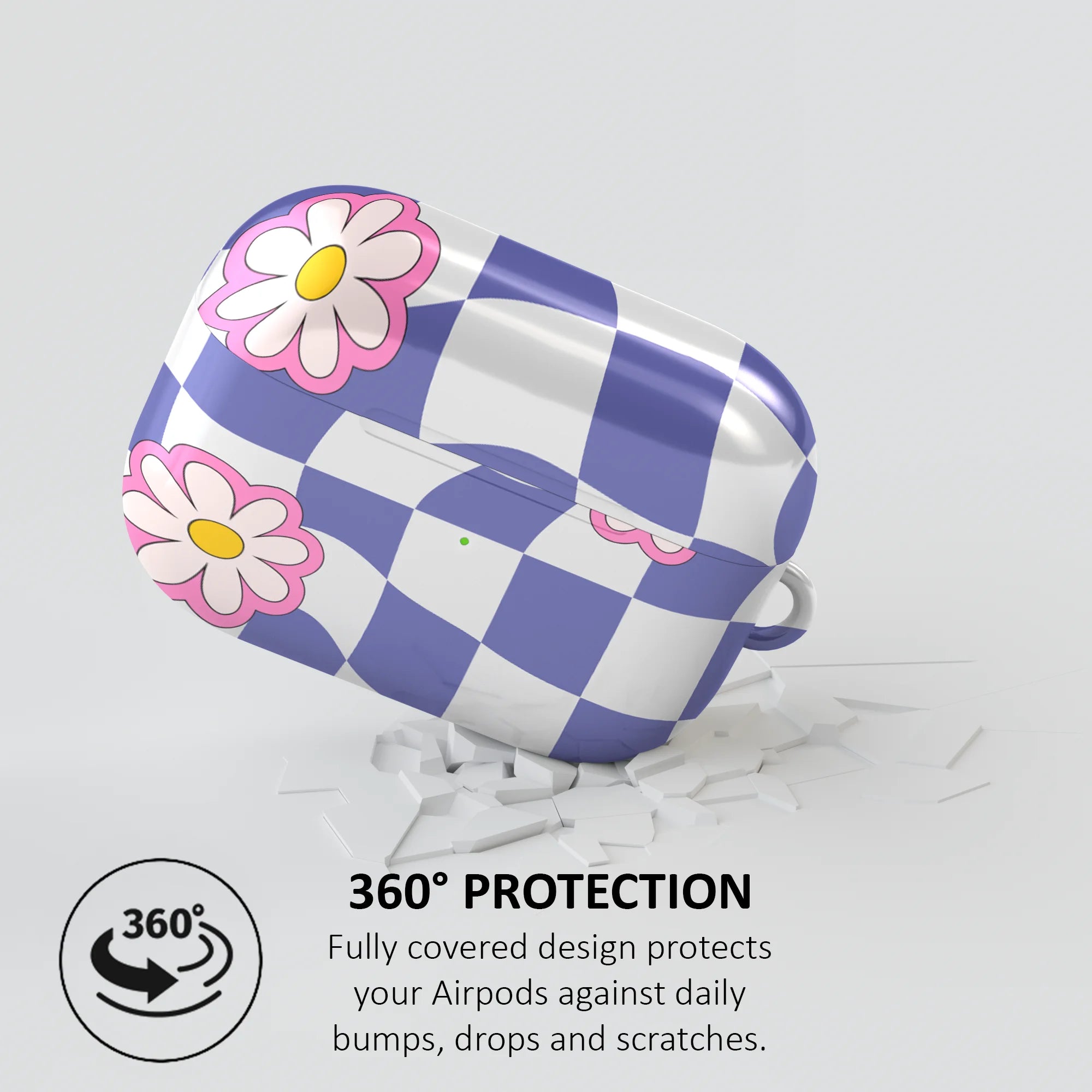 WAVY CHECK AND FLOWERS - AIRPOD CASE