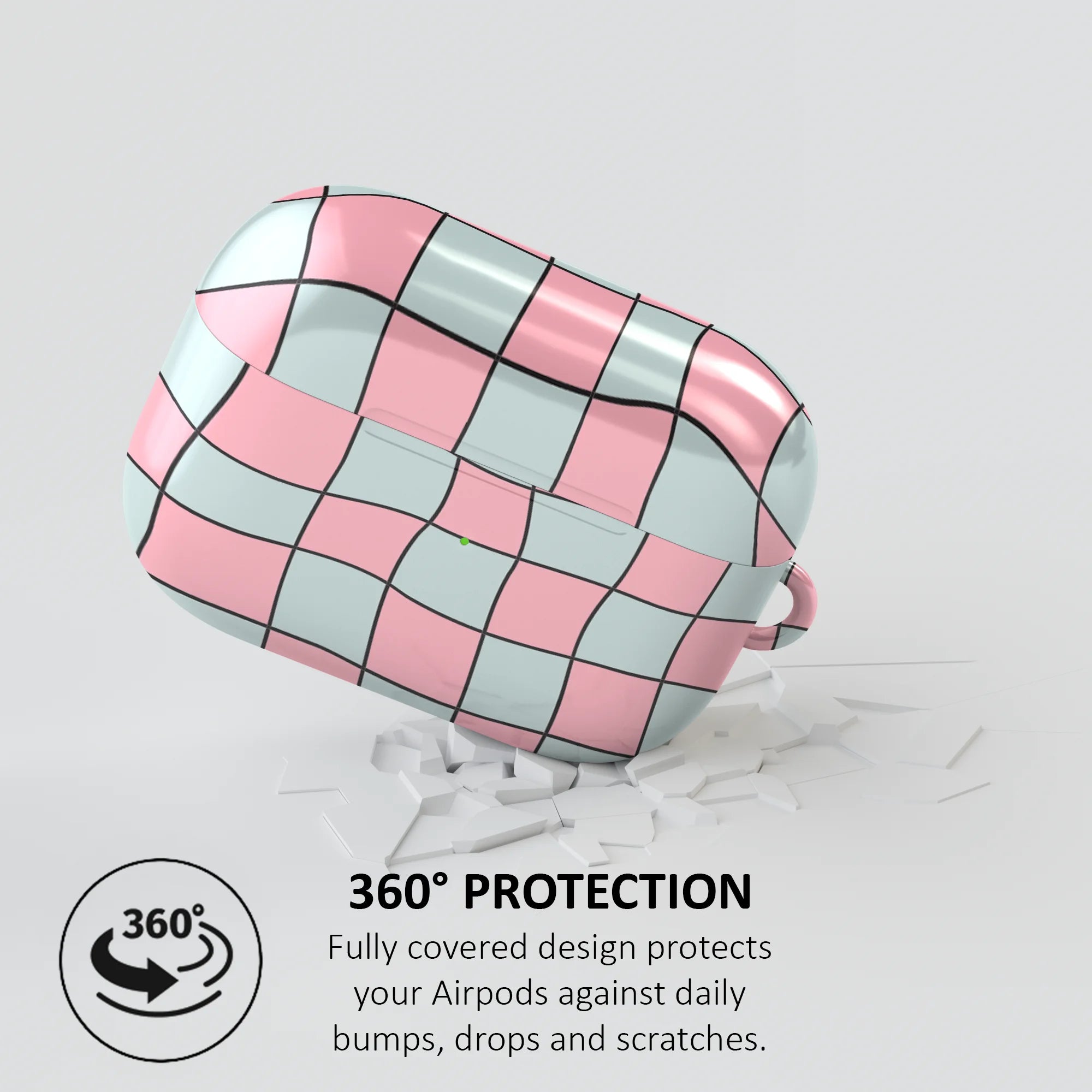 PINK AND BLUE CHECKERS - AIRPOD CASE