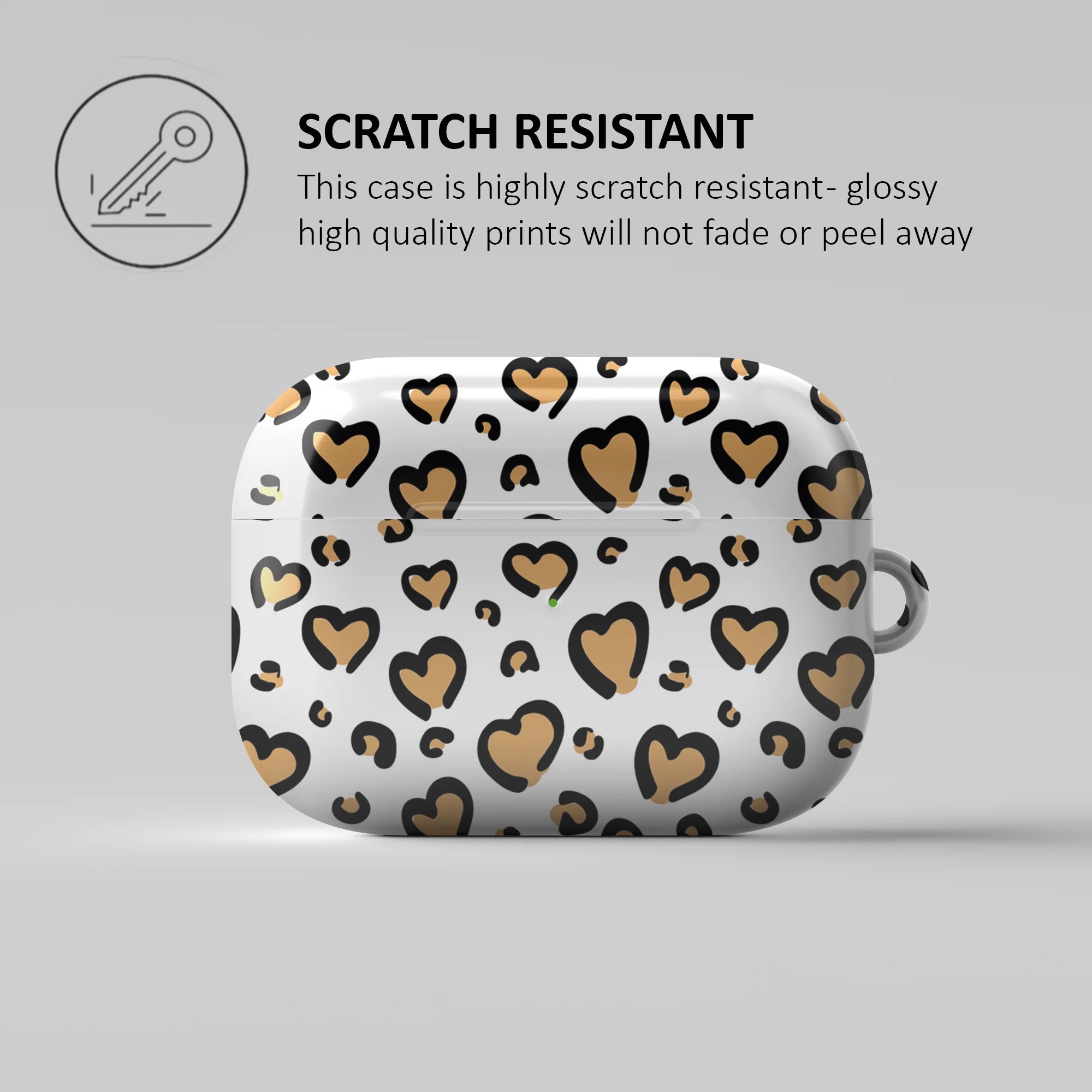 HEARTS LEOPARD PRINT - AIRPOD CASE