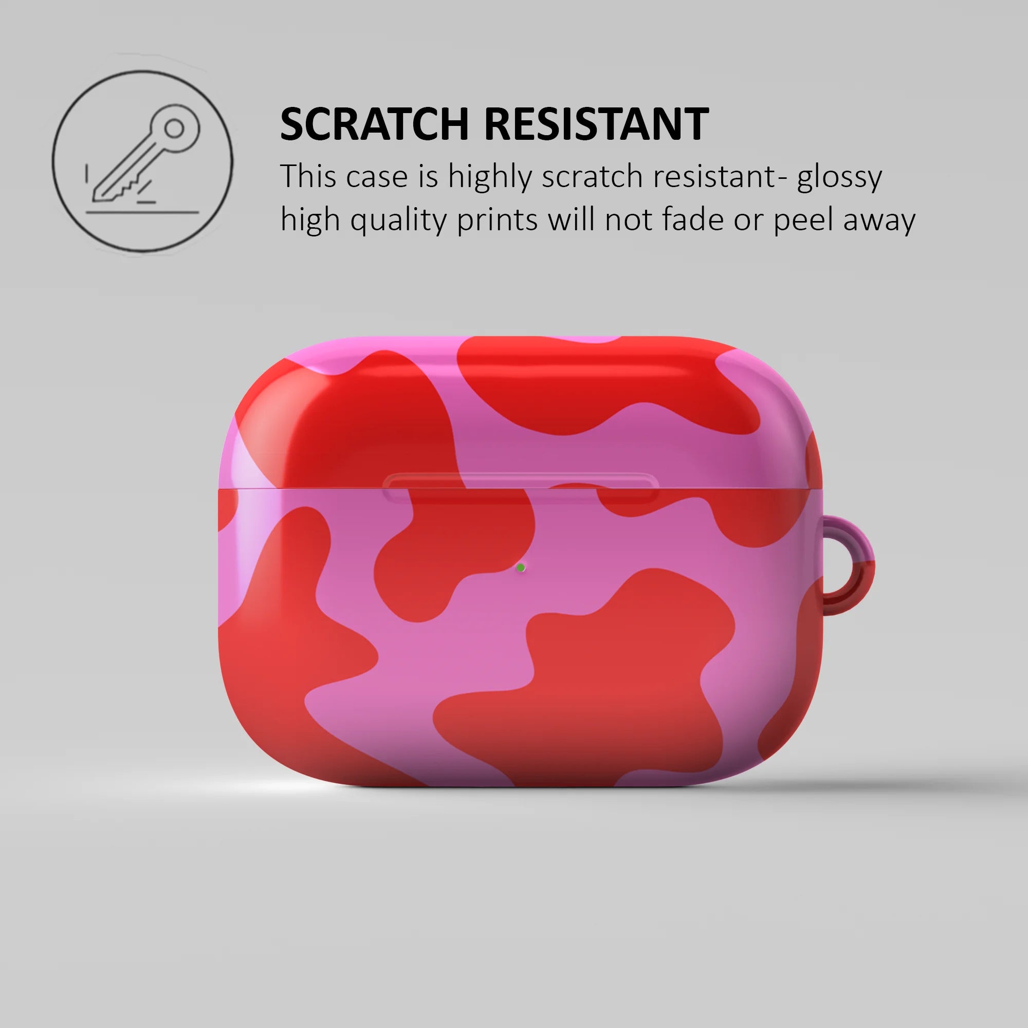 PINK AND RED COW PRINT - AIRPOD CASE