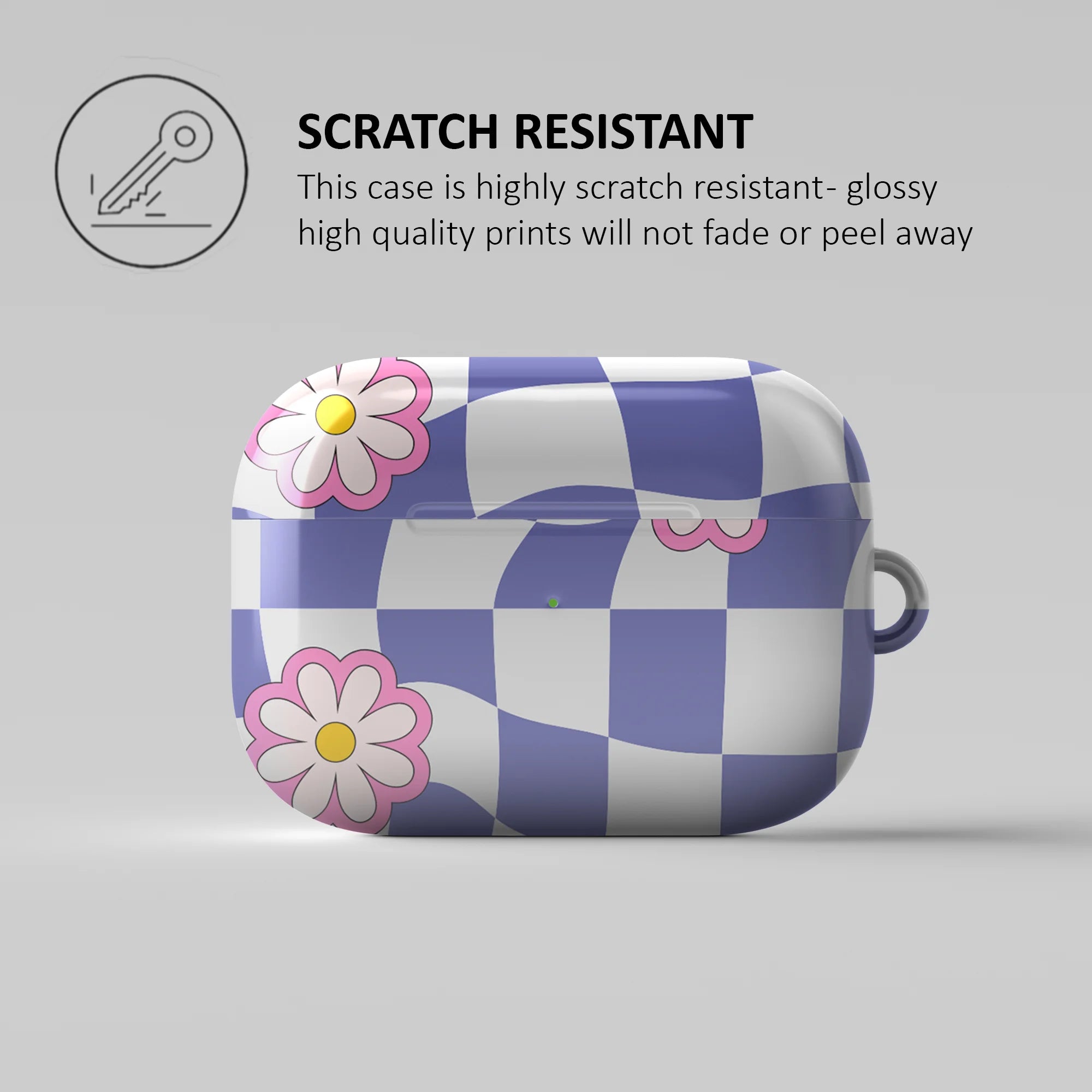 WAVY CHECK AND FLOWERS - AIRPOD CASE