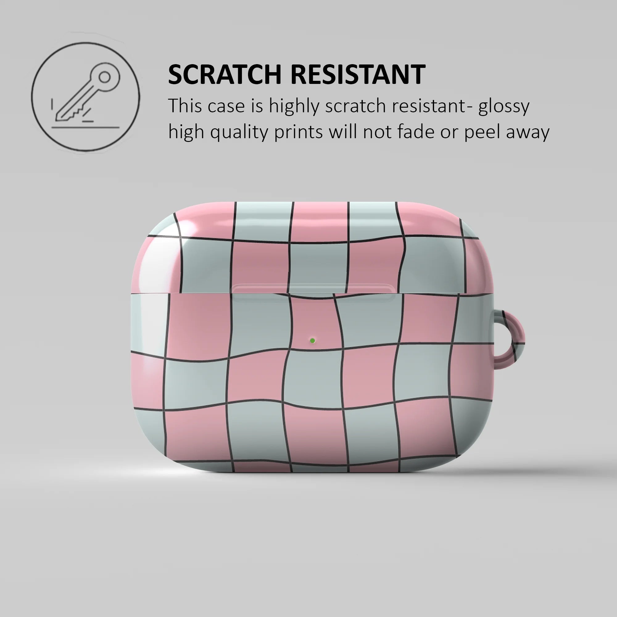 PINK AND BLUE CHECKERS - AIRPOD CASE