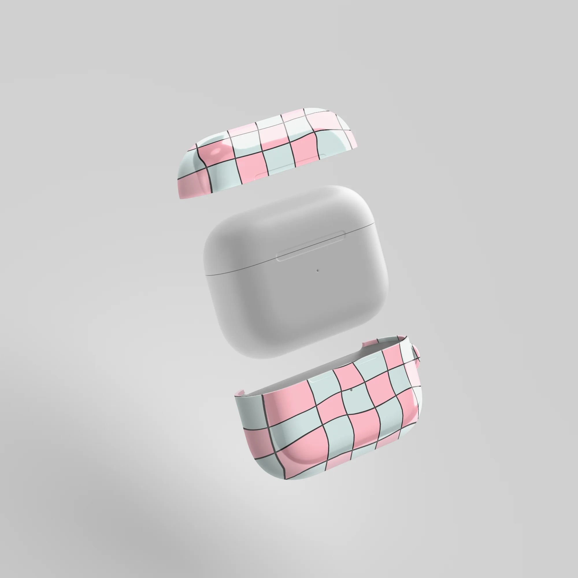 PINK AND BLUE CHECKERS - AIRPOD CASE