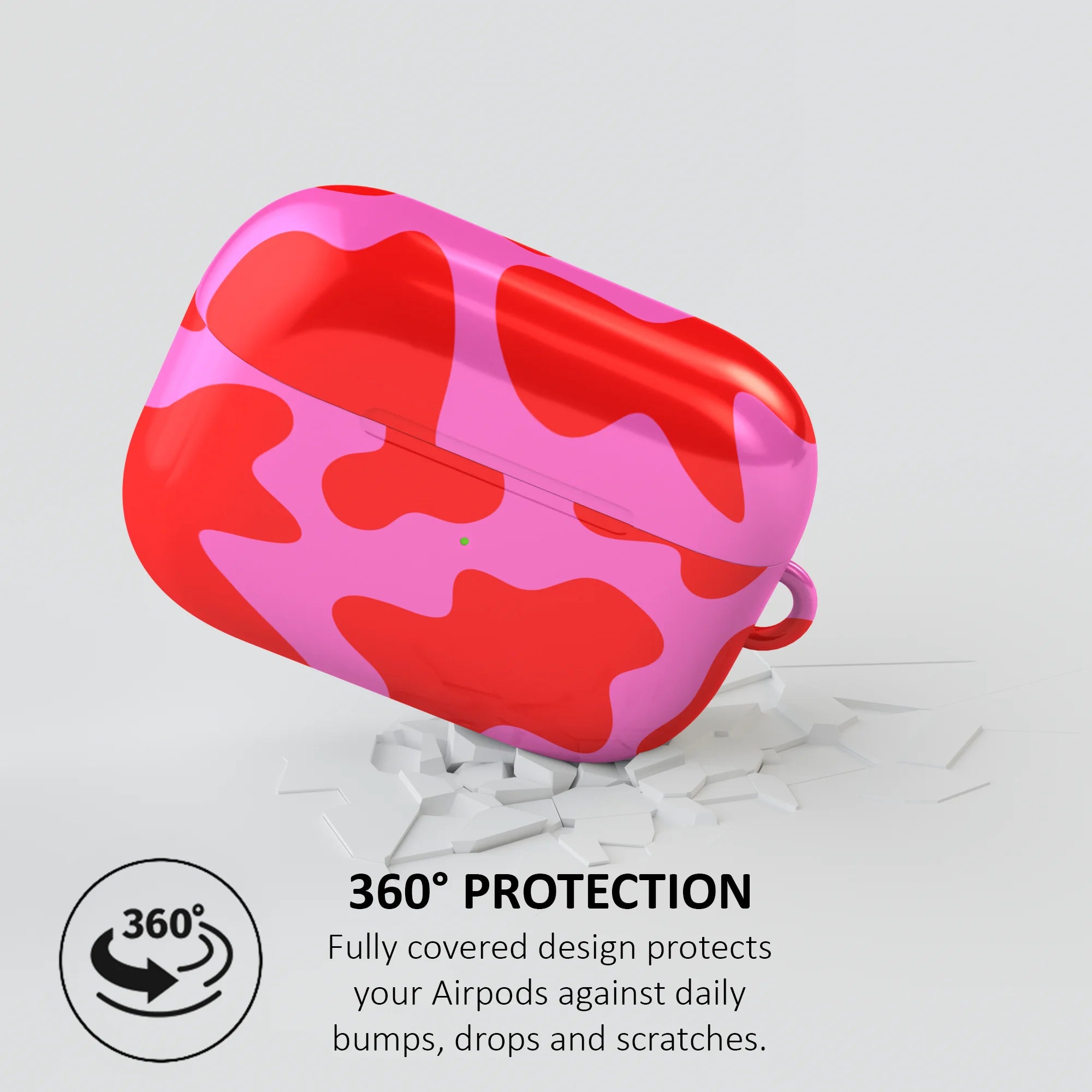 PINK AND RED COW PRINT - AIRPOD CASE