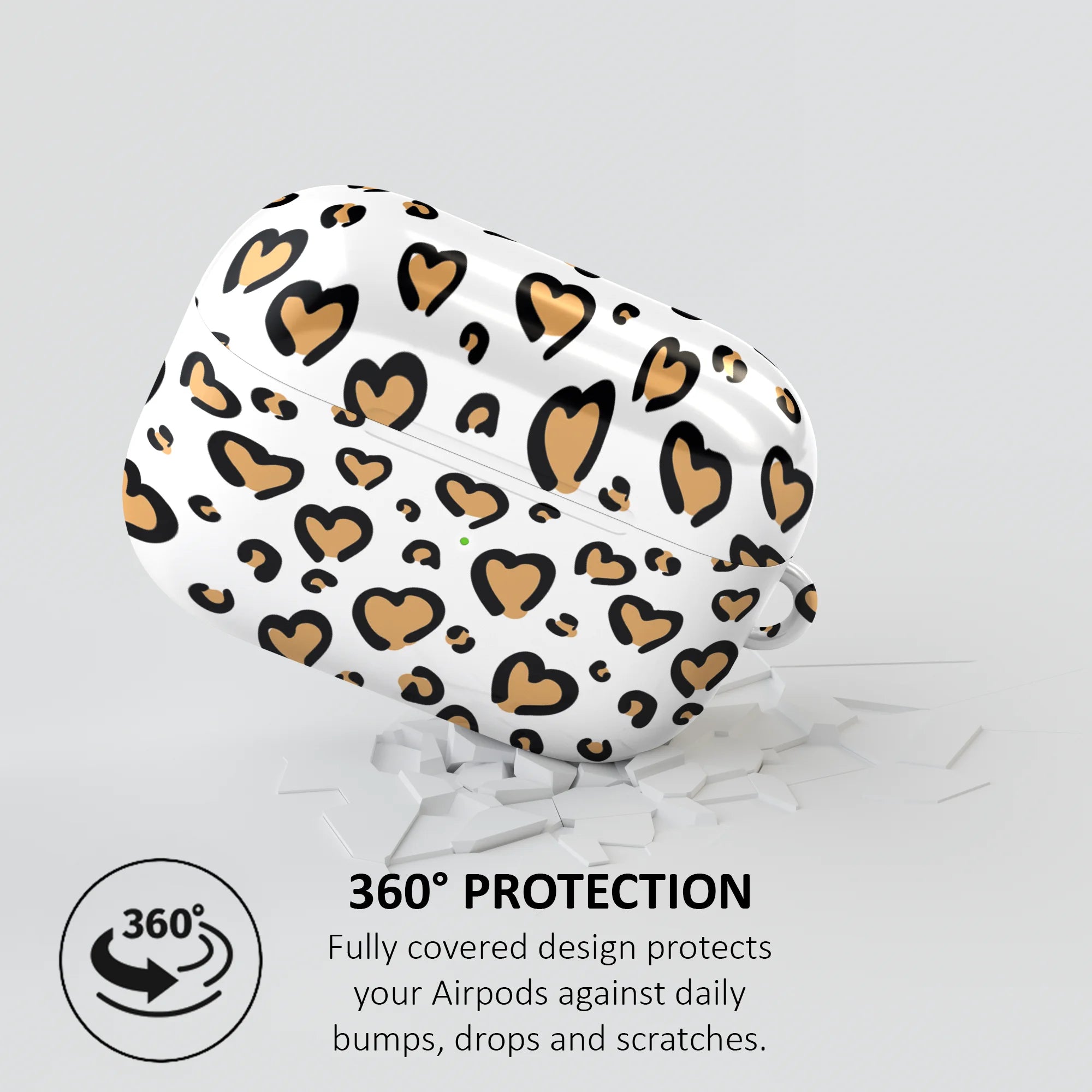 HEARTS LEOPARD PRINT - AIRPOD CASE