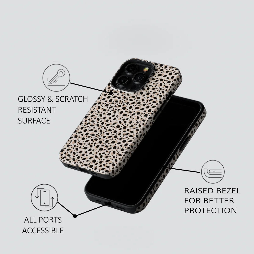 black and white dot phone case